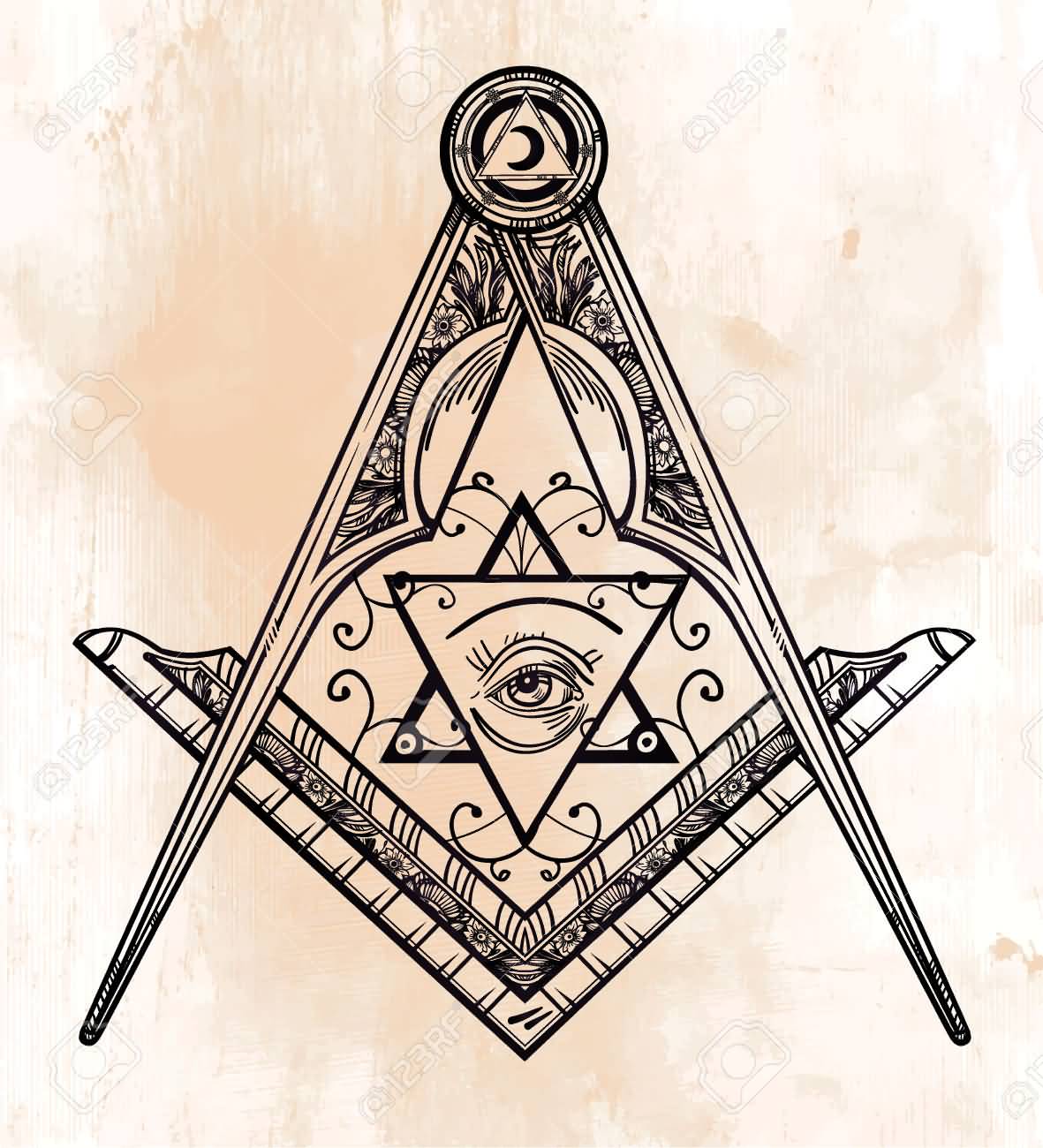 Masonic Symbol Tattoo Design Idea