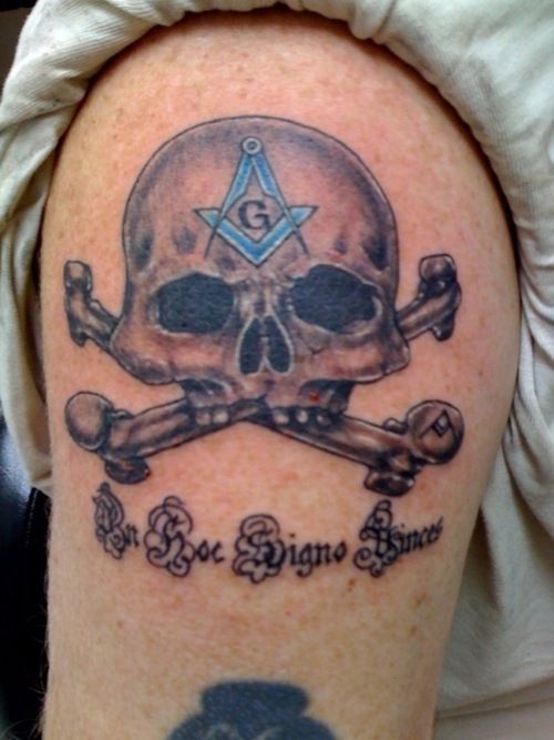 Masonic Symbol Tattoo On Skull