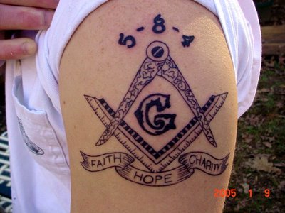 Masonic Symbol Tattoo With Memorial Date