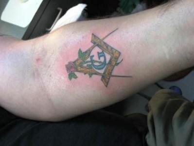 Masonic Tattoo On Left Forearm