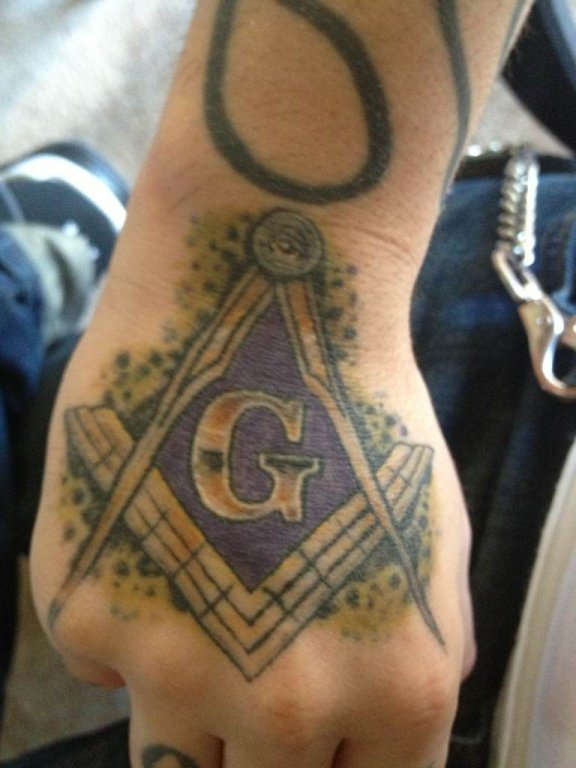 Masonic Tattoo On Right Hand