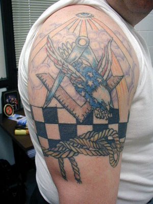 Masonic Tattoo On Right Shoulder For Men