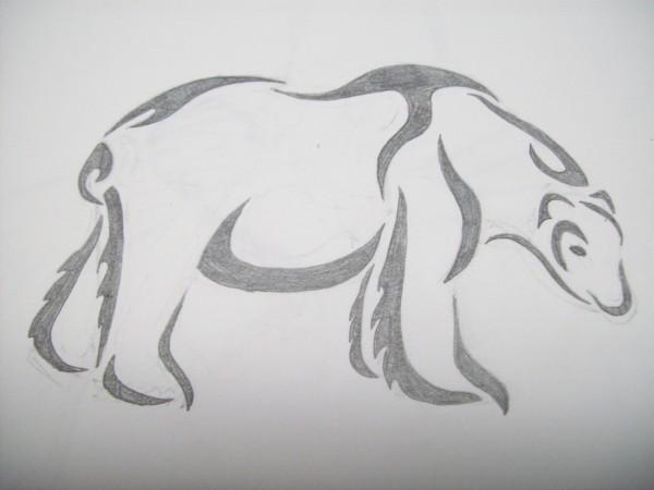 Nice Outline Tribal Polar Bear Tattoo