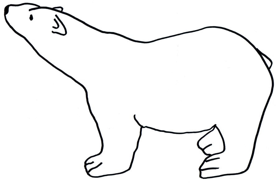 Polar Bear Looking Up Outline Tattoo Design