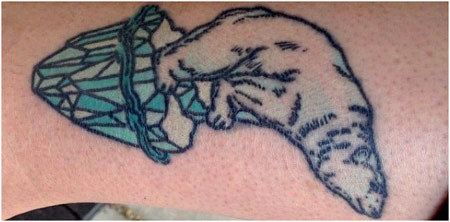 Polar Bear On Ice Slab Tattoo