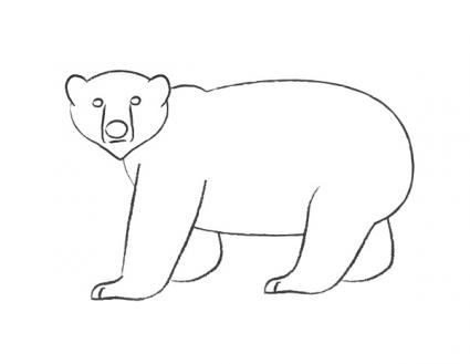 Polar Bear Outline Tattoo Design