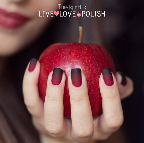 Red And Black Ombre Matte Nail Art