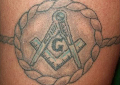 Rope Circle And Masonic Symbol Tattoo