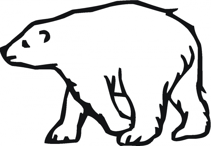Sad Polar Bear Outline Tattoo Design