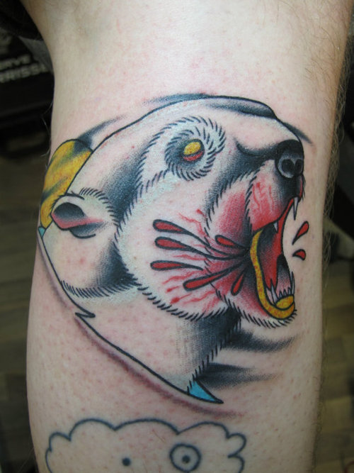Traditional Polar Bear With Blood Tattoo