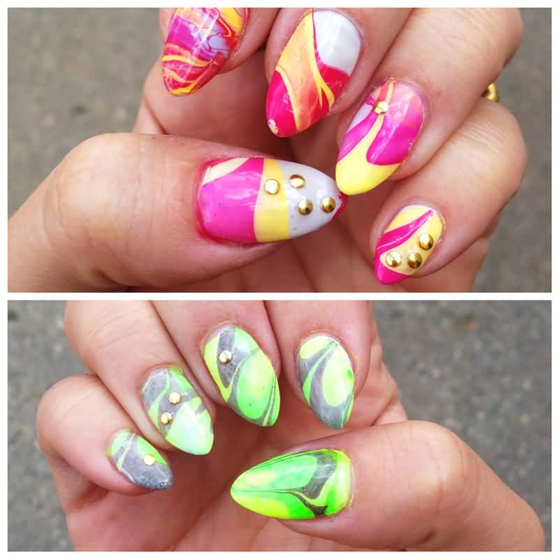 Two Beautiful Marble Nail Art Designs