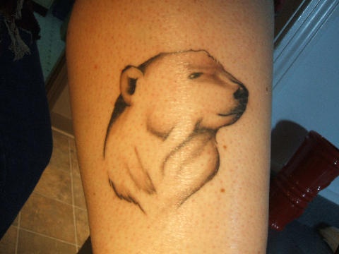 Very Nice Polar Bear Head Tattoo