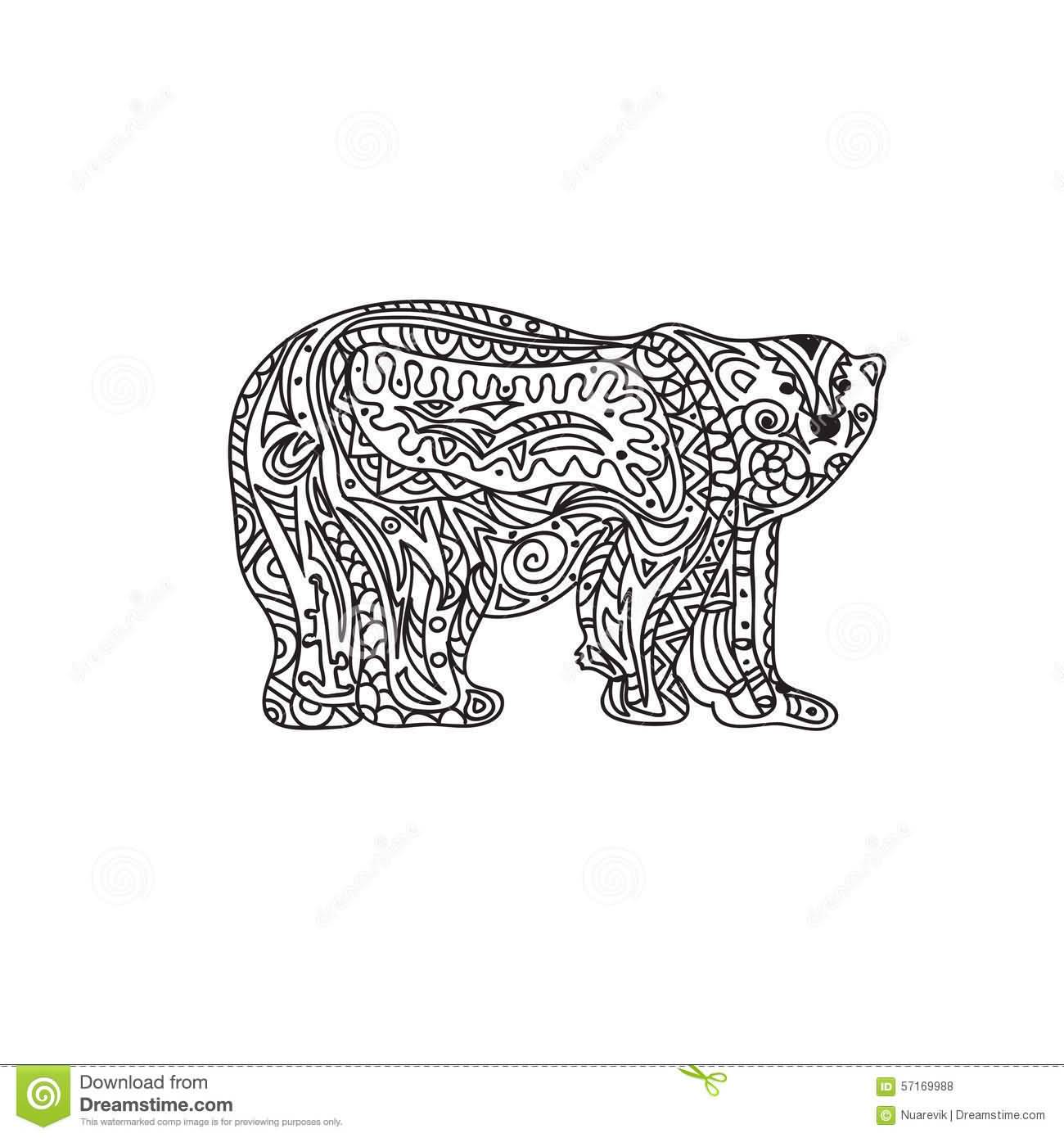 Zentangle Polar Bear Tattoo Design