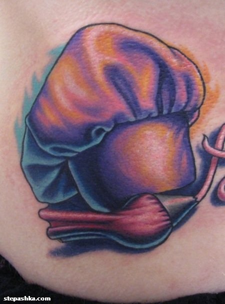 Amazing Chef Hat With Pastry Bag Tattoo