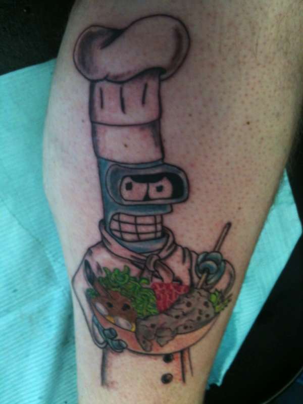 Angry Bender Tattoo On Sleeve By Lilzeu De