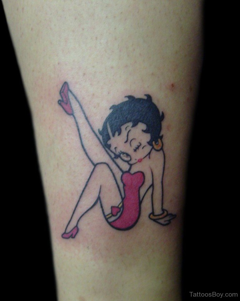 Betty Boop Tattoo On Arm Sleeve