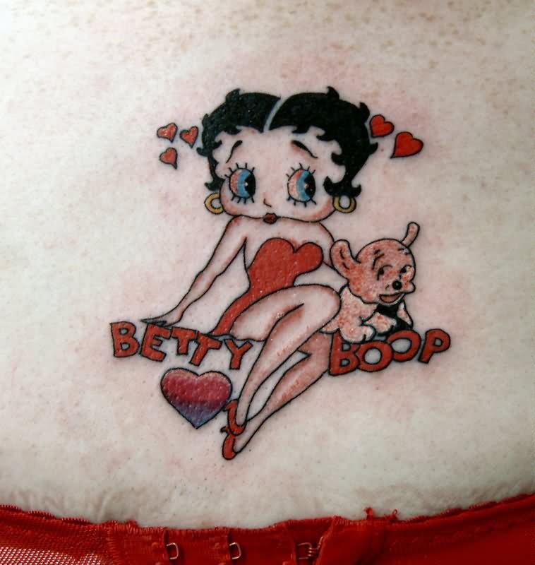 Betty Boop Tattoo On Girl Upper Back
