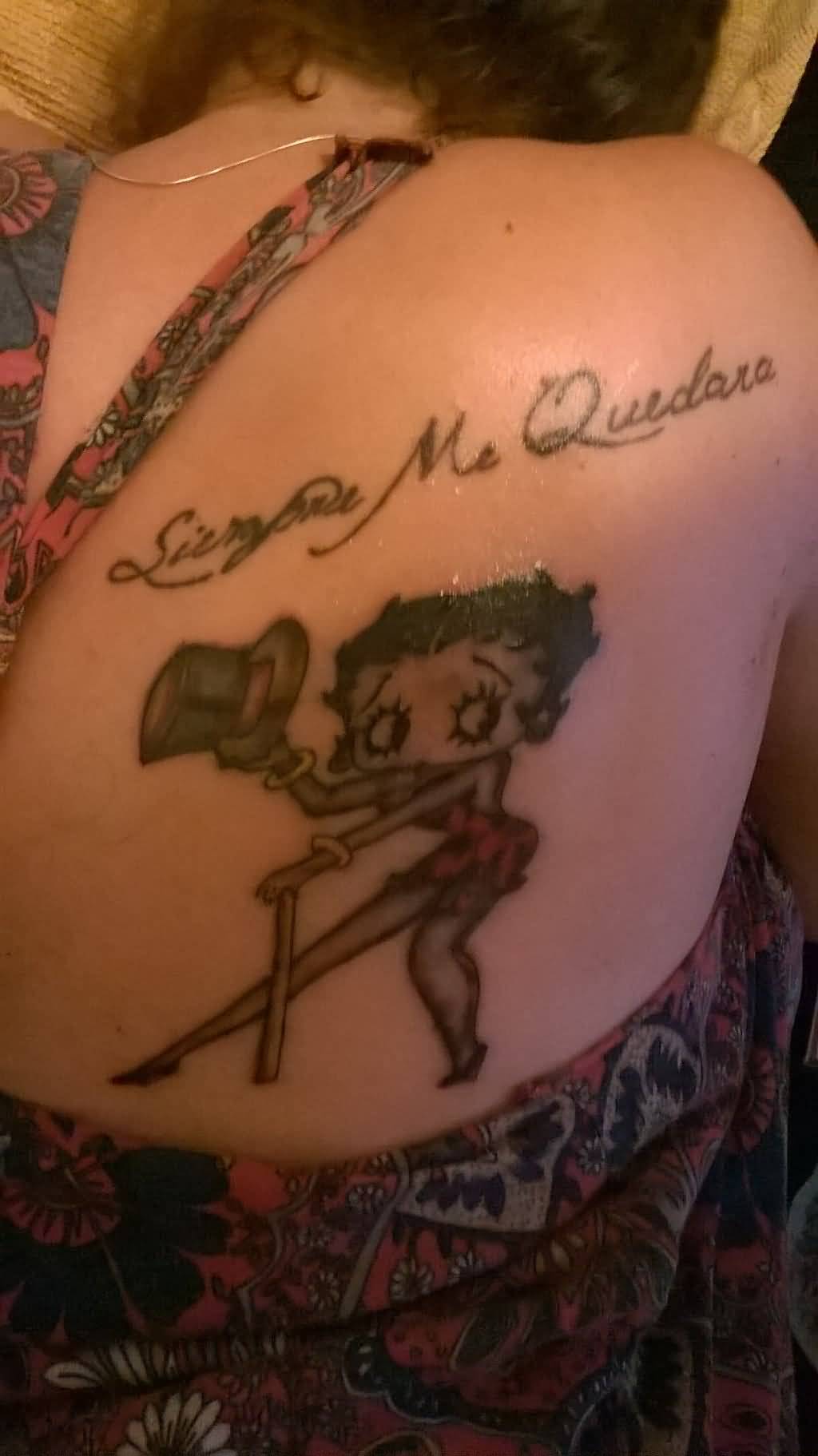 Betty Boop Tattoo On Right Back Shoulder by Tattoobiter