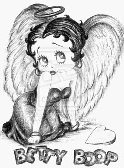 Betty Boop With Angel Wings Tattoo Design