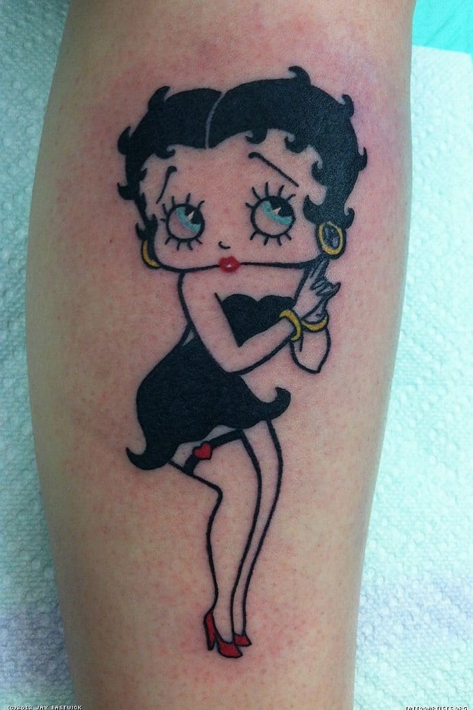 Black And White Betty Boop Tattoo
