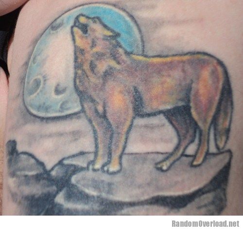 Blue Moon and Howling Coyote Tattoo