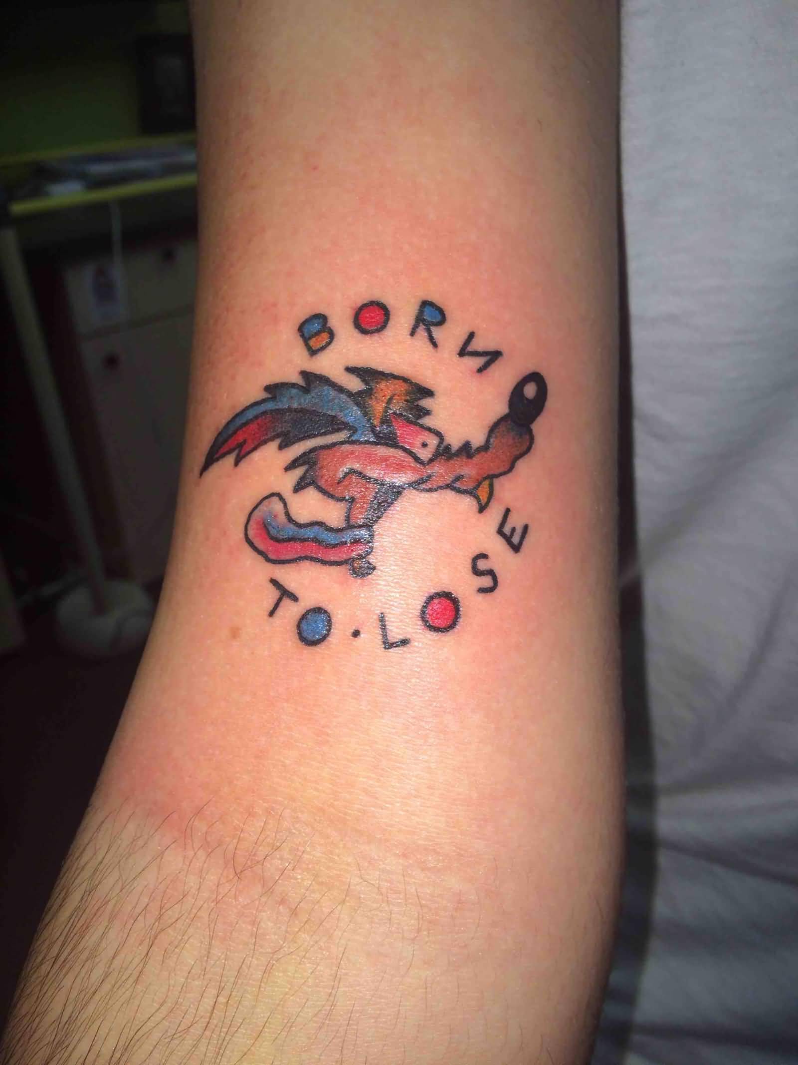 Born To Lose Coyote Tattoo On Right Bicep