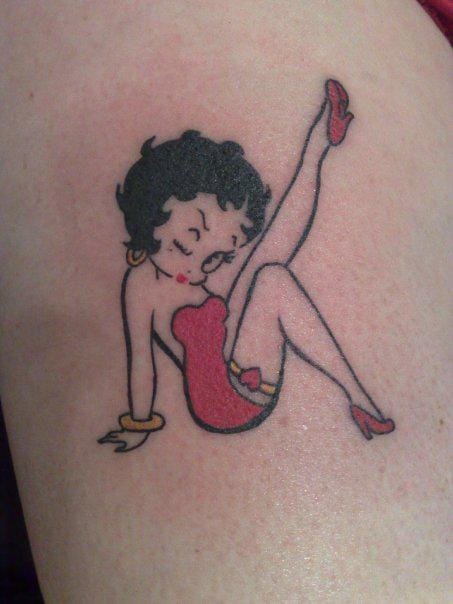 Burlesque Betty Boop Tattoo On Side Rib