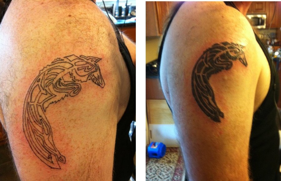 Celtic Coyote Tattoo Design For Shoulder