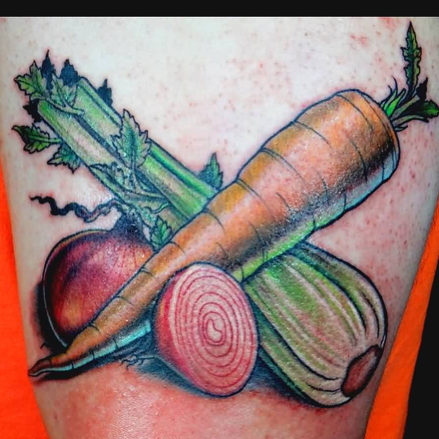 Chef Carrot And Onions Tattoo