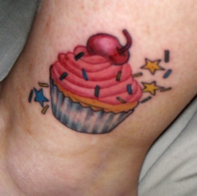 Cute Chef Pastry Tattoo On Ankle