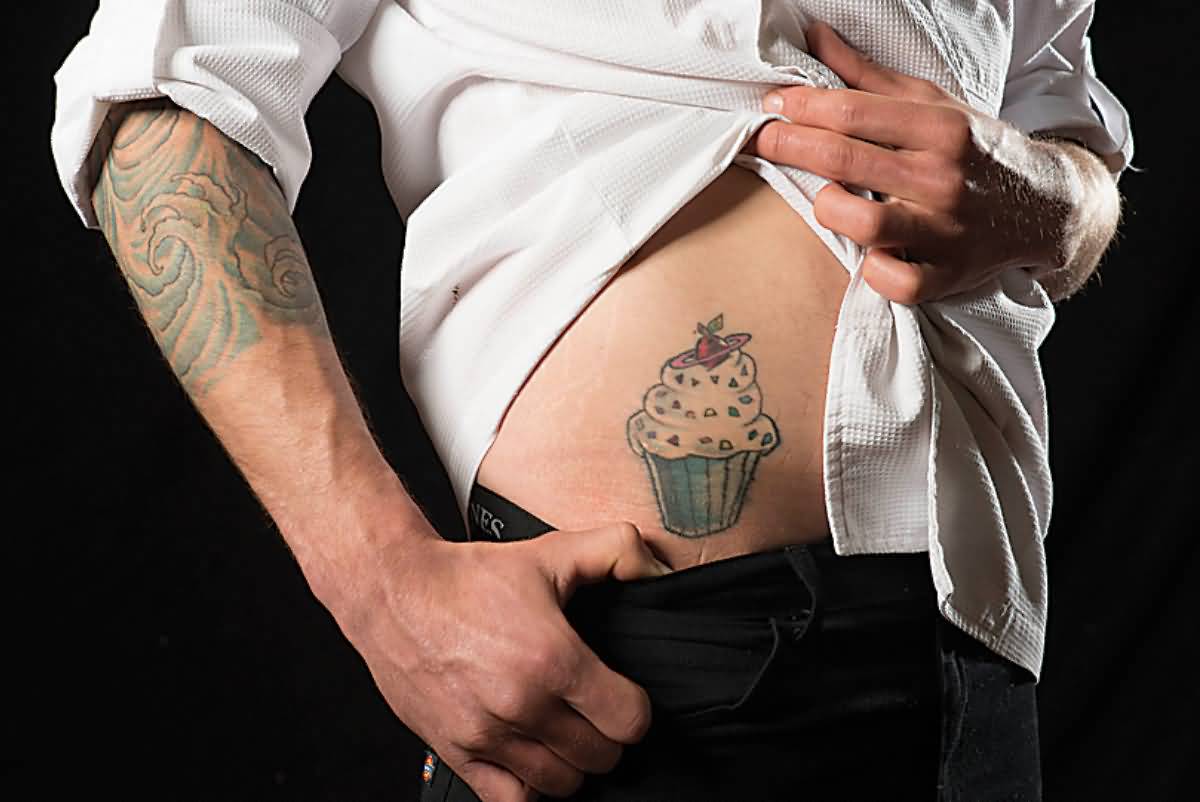 Cute Chef Pastry Tattoo On Side Rib