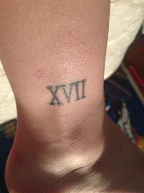 Cute Roman Numeral Tattoo On Ankle