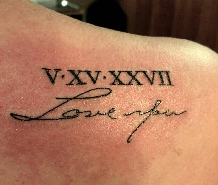 Extremely Nice Roman Numerals With Love You Tattoo