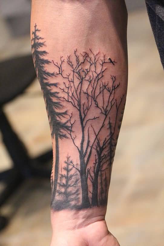 Forest Tattoo On Forearm