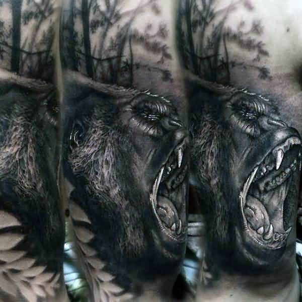 Forest Wild Gorilla Tattoo