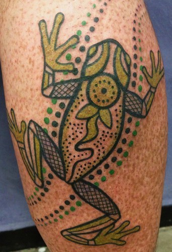 Green Frog Aboriginal Tattoo