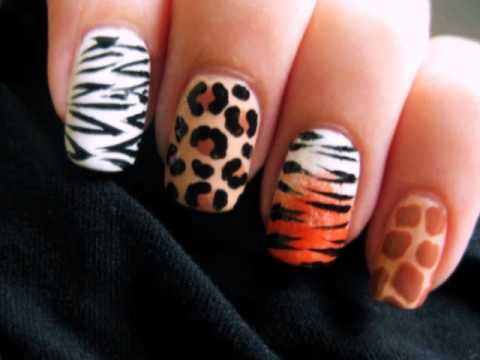 Leopard And Zebra Print Nail Art Design
