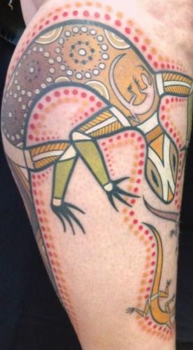 Man Right Shoulder Australian Aboriginal Tattoo