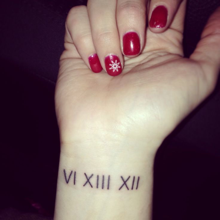Nice Roman Numeral Tattoo On Wrist For Girl