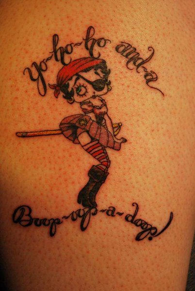 One Eye Gangster Betty Boop Tattoo