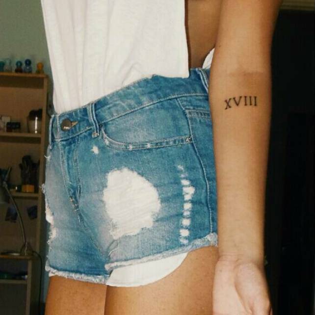 Roman Numerals Tattoo On Forearm For Girl