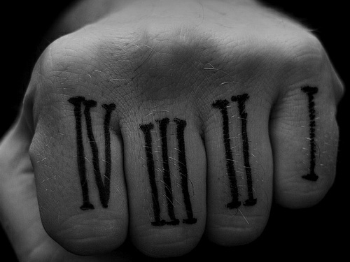 Roman Numerals Tattoos On Fingers