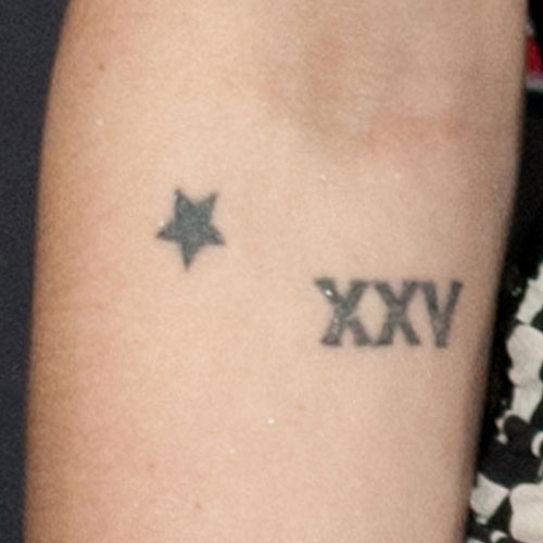 Small Black Roman Numeral With Star Tattoo