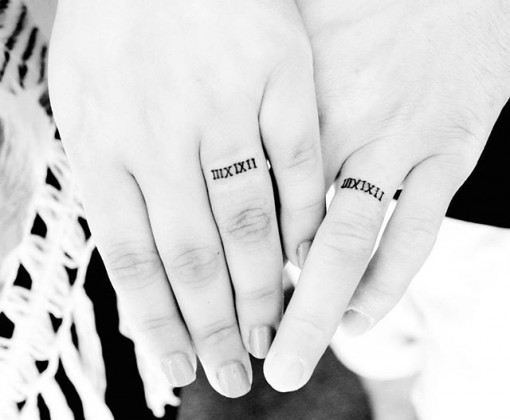 Small Matching Roman Numeral Tattoos On Fingers By Cactuna Tatuajes3
