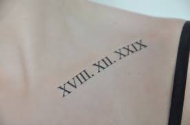Small Roman Numeral Date Tattoo On Collar Bone Tattoo For Girl