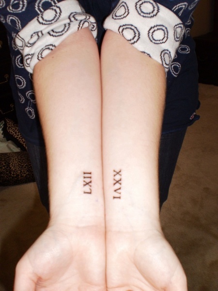 Small Roman Numerals Tattoos On Both Wrists