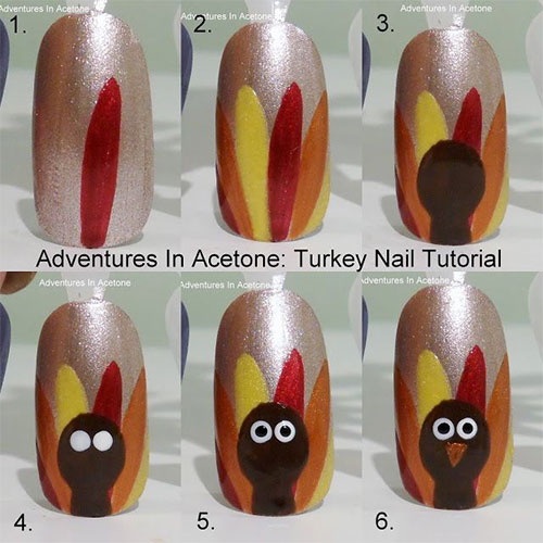 Step By Step Thanksgiving Nail Art Tutorial
