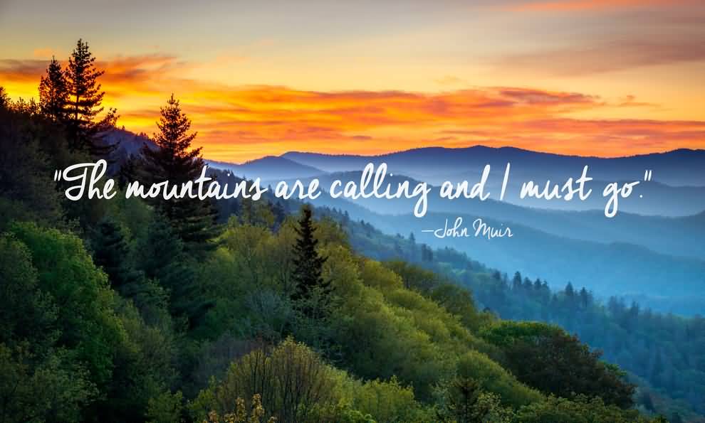 The mountains are calling and i must go - John Muir