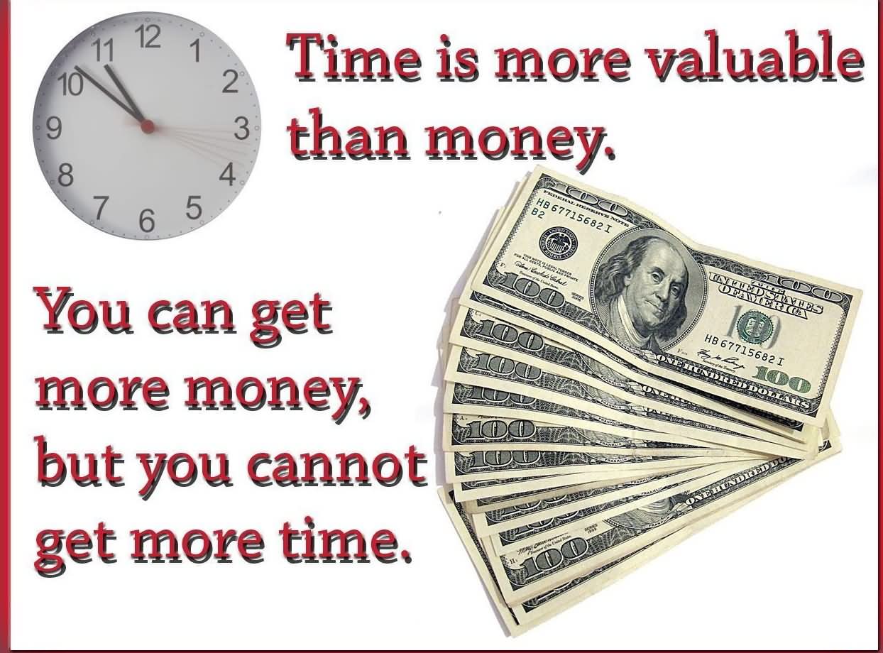 Time is more value than money. You can get more money, but you cannot get more time. - Jim Rohn