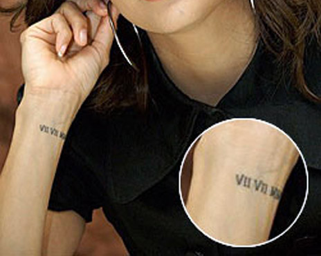 Tiny Roman Numerals Wrist Tattoo